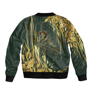 Montford Point Marines Overcoming Sleeve Zip Bomber Jacket Military History Camouflage Art