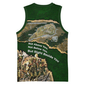 Montford Point Marines Not Above You Basketball Jersey Iwo Jima Military Map Camouflage Vintage Art