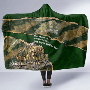 Montford Point Marines Not Above You Hooded Blanket Iwo Jima Military Map Camouflage Vintage Art