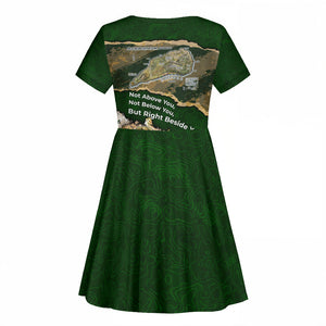 Montford Point Marines Not Above You Kid Short Sleeve Dress Iwo Jima Military Map Camouflage Vintage Art