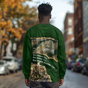 Montford Point Marines Not Above You Long Sleeve Shirt Iwo Jima Military Map Camouflage Vintage Art