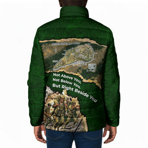 Montford Point Marines Not Above You Padded Jacket Iwo Jima Military Map Camouflage Vintage Art