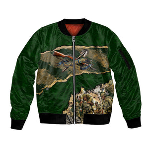 Montford Point Marines Not Above You Sleeve Zip Bomber Jacket Iwo Jima Military Map Camouflage Vintage Art