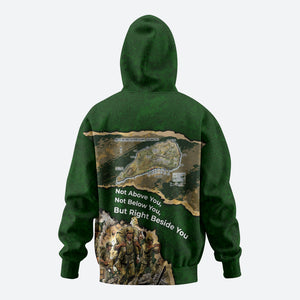 Montford Point Marines Not Above You Zip Hoodie Iwo Jima Military Map Camouflage Vintage Art