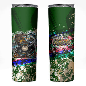 Montford Point Marines 1942 The First 20000 Skinny Tumbler Vintage Vinyl Record Camouflage Graffiti Art