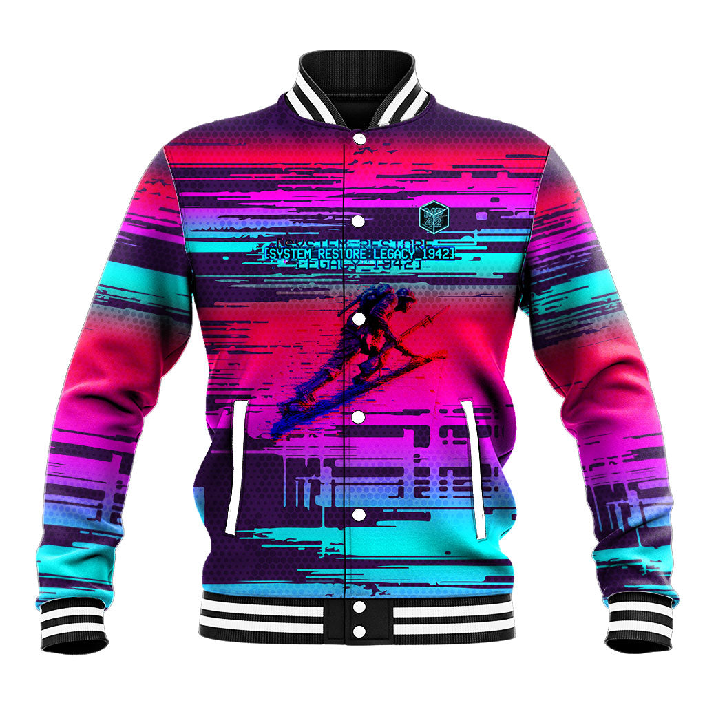 Montford Point Marines Legacy 1942 Baseball Jacket The Right To Fight Retro Glitch Vaporwave Art