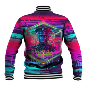 Montford Point Marines Legacy 1942 Baseball Jacket The Right To Fight Retro Glitch Vaporwave Art