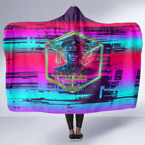 Montford Point Marines Legacy 1942 Hooded Blanket The Right To Fight Retro Glitch Vaporwave Art
