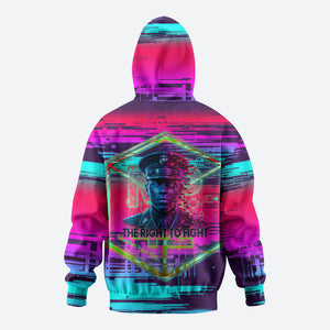 Montford Point Marines Legacy 1942 Hoodie The Right To Fight Retro Glitch Vaporwave Art