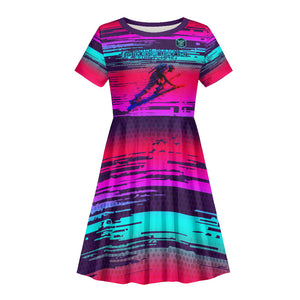 Montford Point Marines Legacy 1942 Kid Short Sleeve Dress The Right To Fight Retro Glitch Vaporwave Art