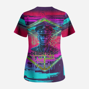 Montford Point Marines Legacy 1942 Scrub Top The Right To Fight Retro Glitch Vaporwave Art