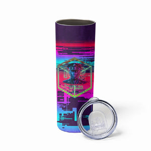 Montford Point Marines Legacy 1942 Skinny Tumbler The Right To Fight Retro Glitch Vaporwave Art