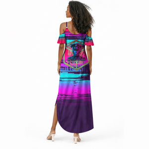 Montford Point Marines Legacy 1942 Summer Maxi Dress The Right To Fight Retro Glitch Vaporwave Art