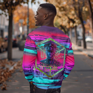 Montford Point Marines Legacy 1942 Sweatshirt The Right To Fight Retro Glitch Vaporwave Art