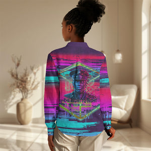 Montford Point Marines Legacy 1942 Women Casual Shirt The Right To Fight Retro Glitch Vaporwave Art