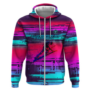 Montford Point Marines Legacy 1942 Zip Hoodie The Right To Fight Retro Glitch Vaporwave Art
