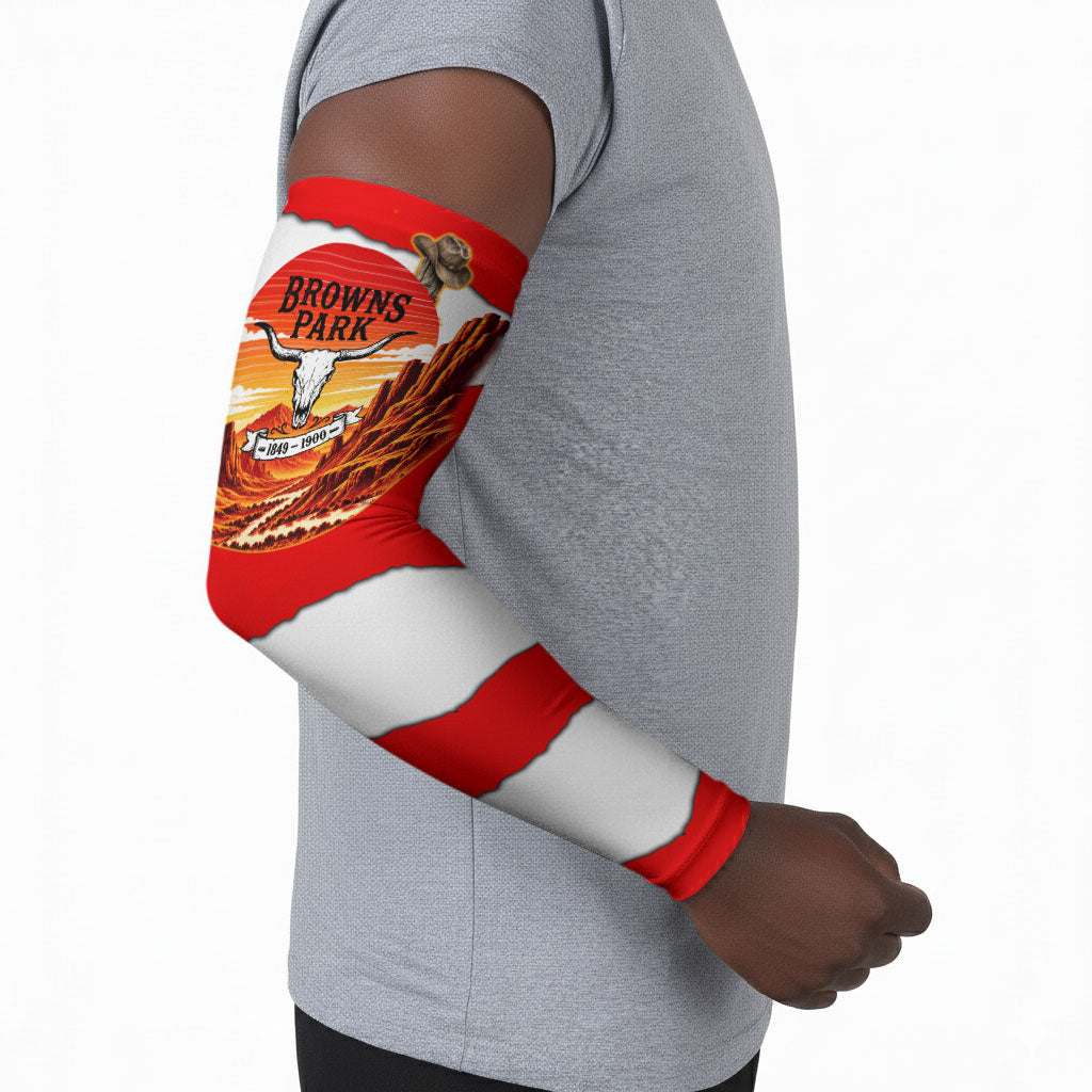 Isom Dart Outlaw Of The Green River Browns Park Arm Sleeves Vintage Western Black Cowboy Skull Desert Sunset