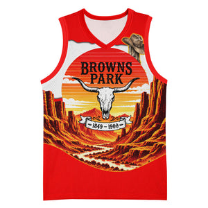 Isom Dart Outlaw Of The Green River Browns Park Basketball Jersey Vintage Western Black Cowboy Skull Desert Sunset
