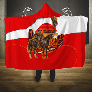 Isom Dart Outlaw Of The Green River Browns Park Hooded Blanket Vintage Western Black Cowboy Skull Desert Sunset