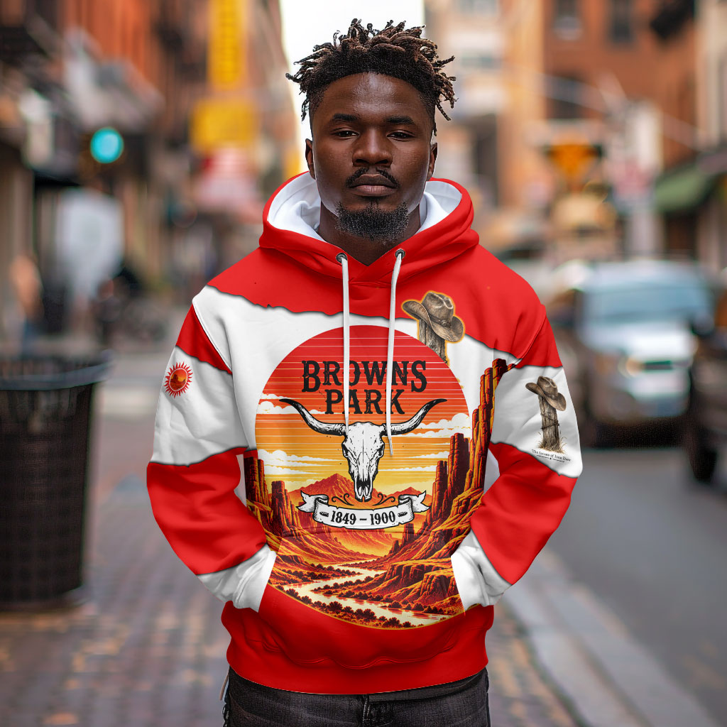 Isom Dart Outlaw Of The Green River Browns Park Hoodie Vintage Western Black Cowboy Skull Desert Sunset