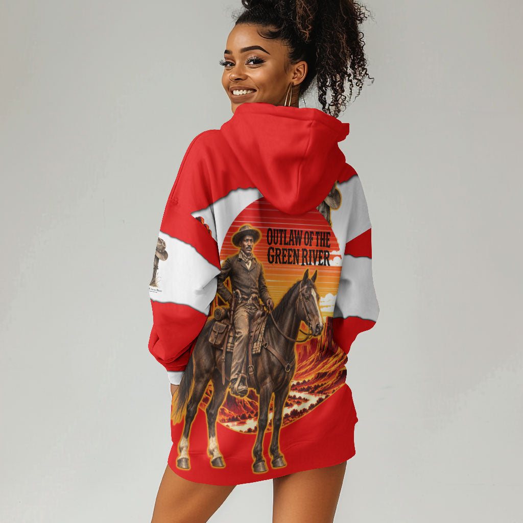 Isom Dart Outlaw Of The Green River Browns Park Hoodie Dress Vintage Western Black Cowboy Skull Desert Sunset