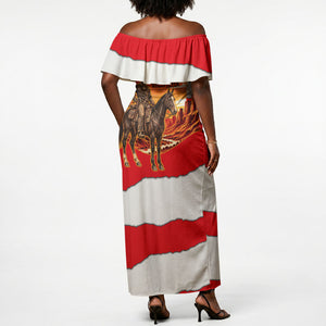 Isom Dart Outlaw Of The Green River Browns Park Off Shoulder Maxi Dress Vintage Western Black Cowboy Skull Desert Sunset