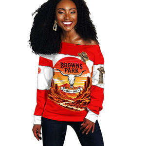 Isom Dart Outlaw Of The Green River Browns Park Off Shoulder Sweater Vintage Western Black Cowboy Skull Desert Sunset