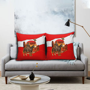 Isom Dart Outlaw Of The Green River Browns Park Pillow Cover Vintage Western Black Cowboy Skull Desert Sunset