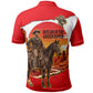 Isom Dart Outlaw Of The Green River Browns Park Polo Shirt Vintage Western Black Cowboy Skull Desert Sunset