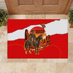 Isom Dart Outlaw Of The Green River Browns Park Rubber Doormat Vintage Western Black Cowboy Skull Desert Sunset