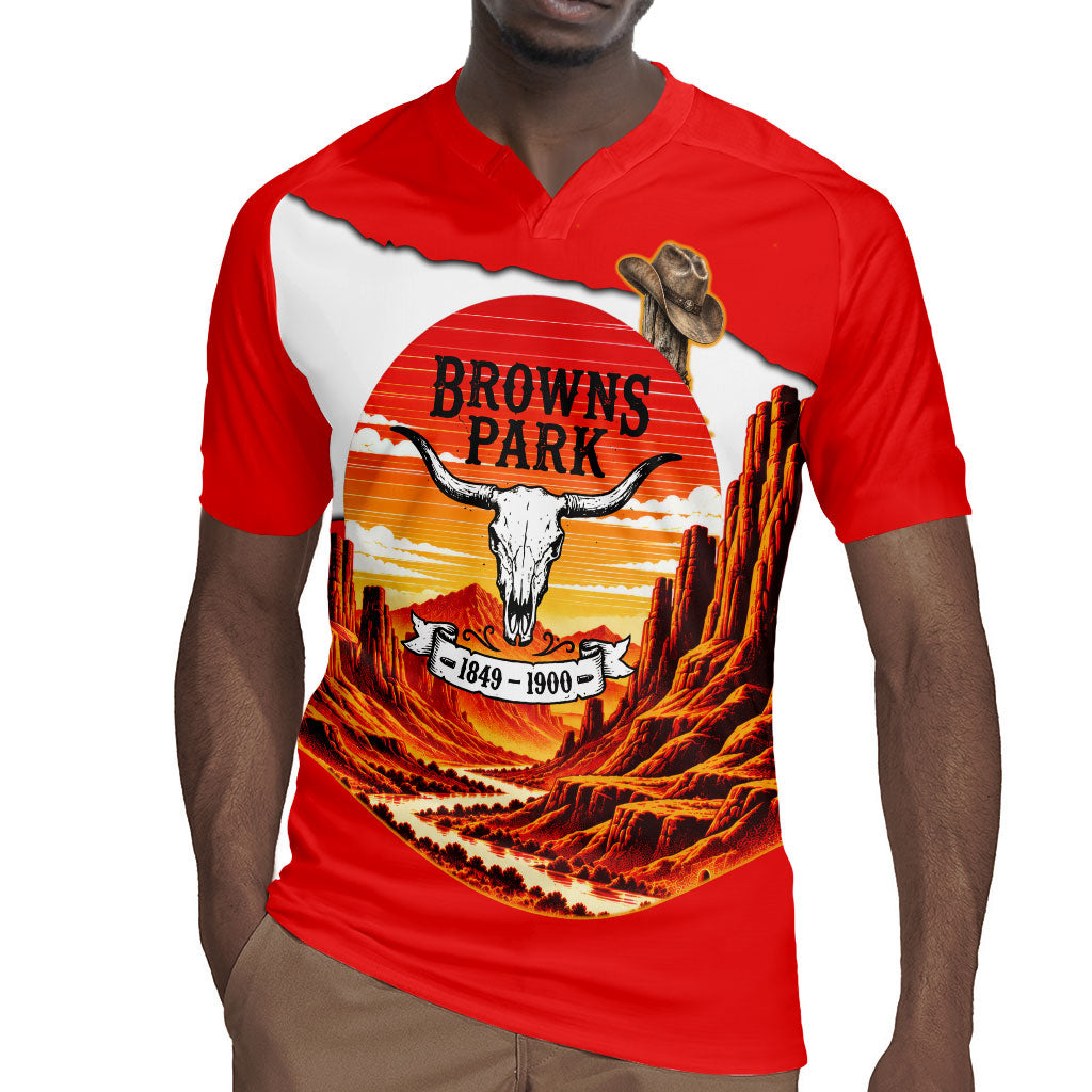 Isom Dart Outlaw Of The Green River Browns Park Rugby Jersey Vintage Western Black Cowboy Skull Desert Sunset