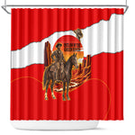 Isom Dart Outlaw Of The Green River Browns Park Shower Curtain Vintage Western Black Cowboy Skull Desert Sunset