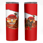 Isom Dart Outlaw Of The Green River Browns Park Skinny Tumbler Vintage Western Black Cowboy Skull Desert Sunset