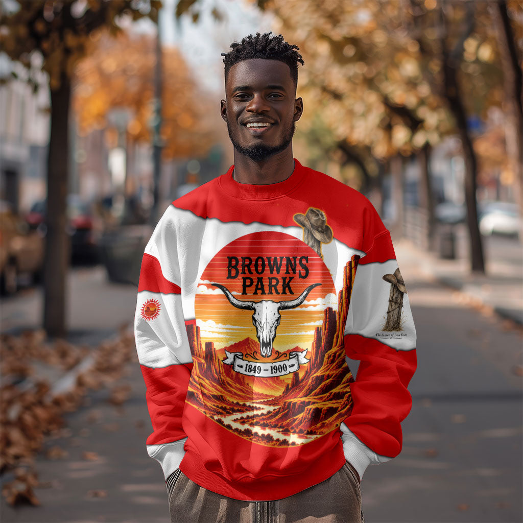 Isom Dart Outlaw Of The Green River Browns Park Sweatshirt Vintage Western Black Cowboy Skull Desert Sunset