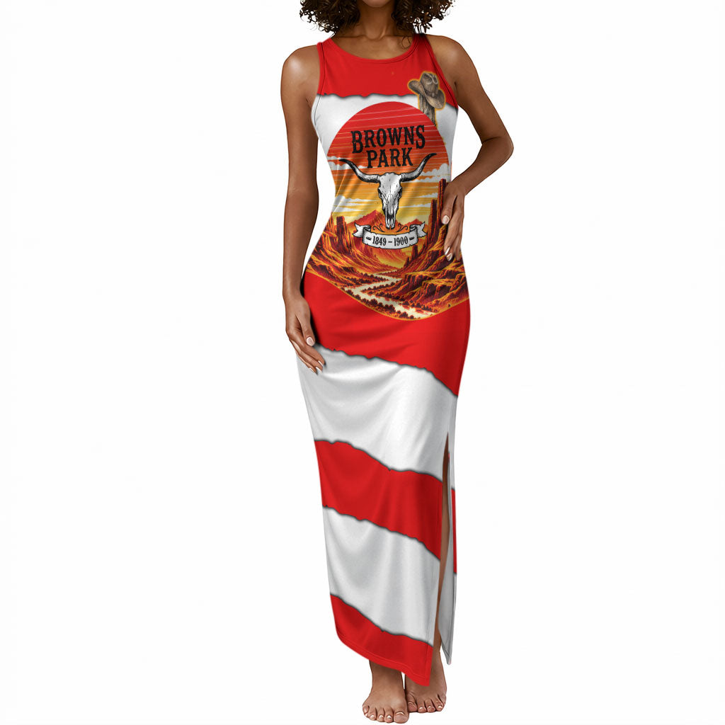 Isom Dart Outlaw Of The Green River Browns Park Tank Maxi Dress Vintage Western Black Cowboy Skull Desert Sunset