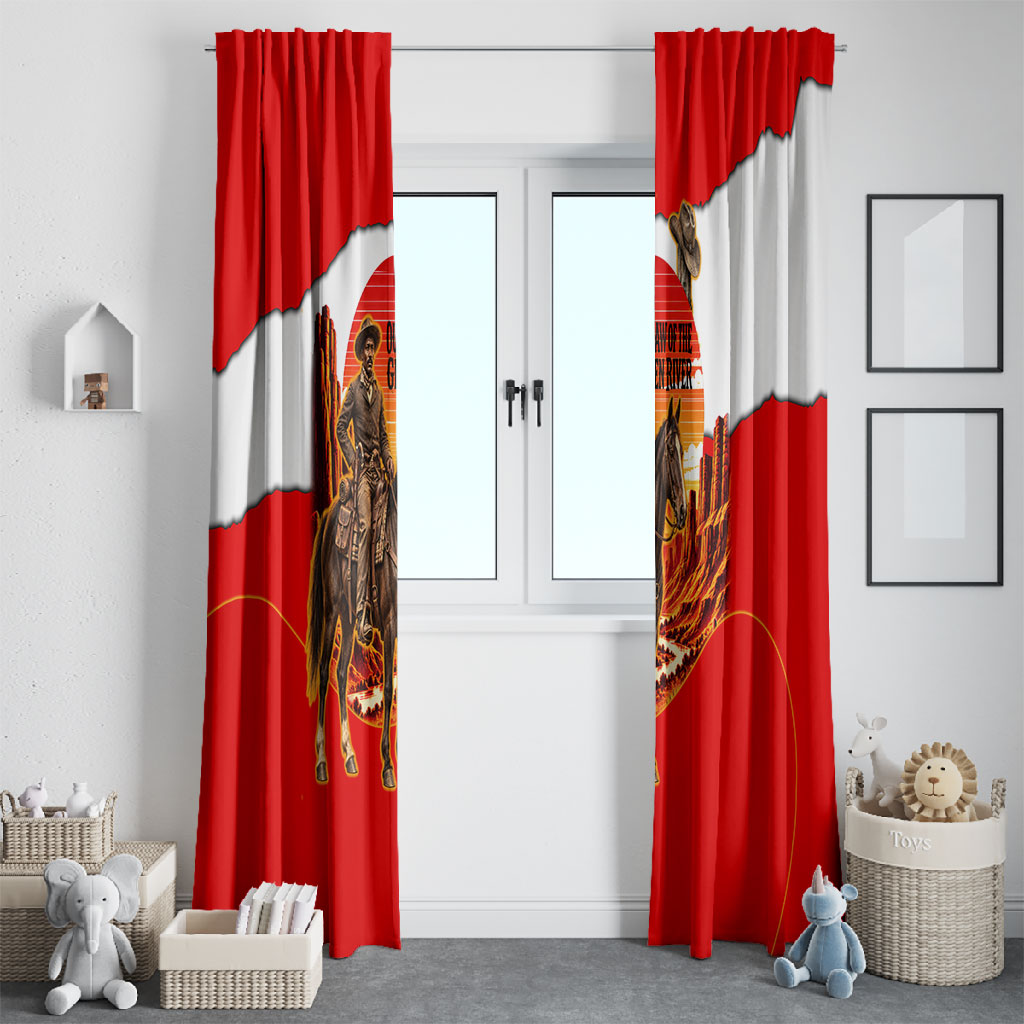 Isom Dart Outlaw Of The Green River Browns Park Window Curtain Vintage Western Black Cowboy Skull Desert Sunset