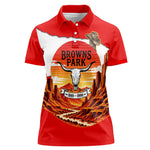 Isom Dart Outlaw Of The Green River Browns Park Women Polo Shirt Vintage Western Black Cowboy Skull Desert Sunset