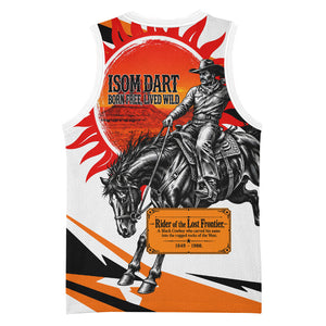 Isom Dart Black Cowboy Rider Of The Lost Frontier Basketball Jersey Vintage Western Outlaw Graphic Illustration Wild West Legend
