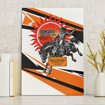 Isom Dart Black Cowboy Rider Of The Lost Frontier Canvas Wall Art Vintage Western Outlaw Graphic Illustration Wild West Legend