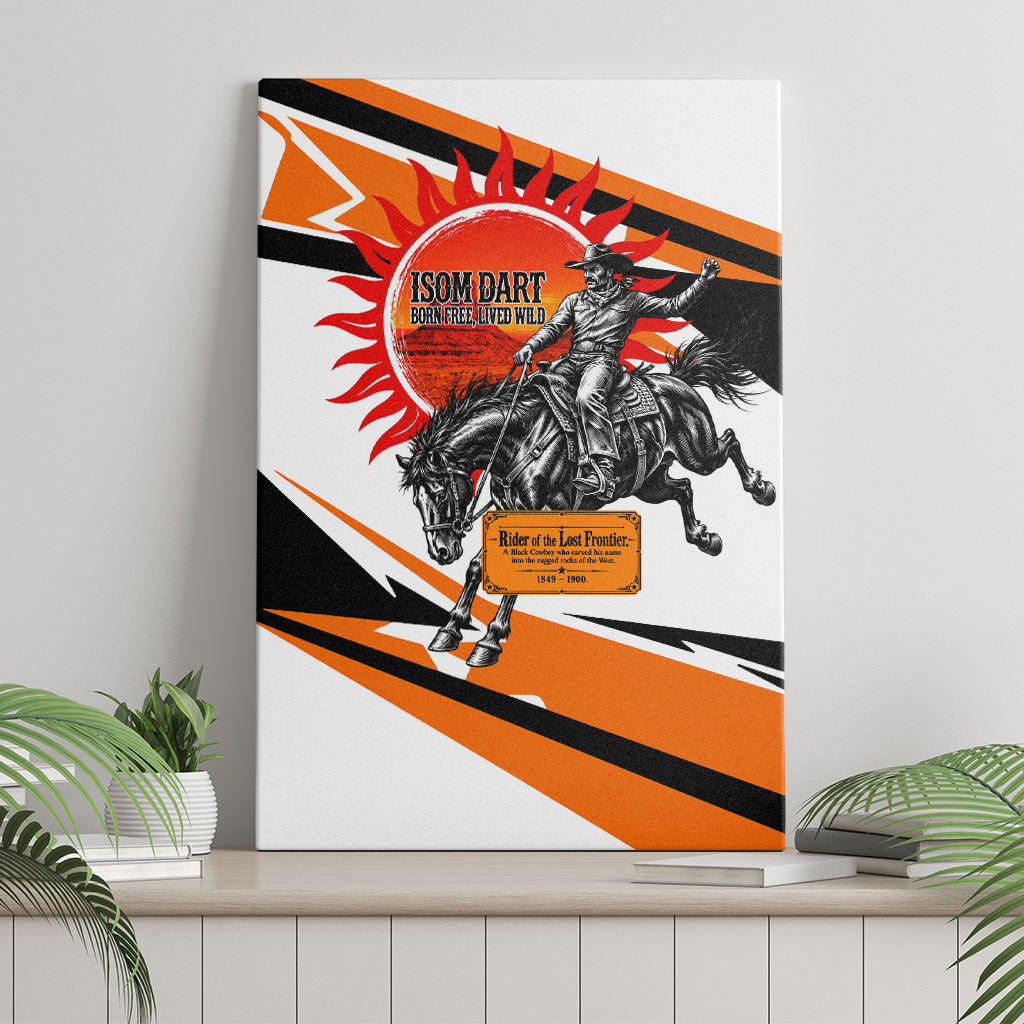 Isom Dart Black Cowboy Rider Of The Lost Frontier Canvas Wall Art Vintage Western Outlaw Graphic Illustration Wild West Legend