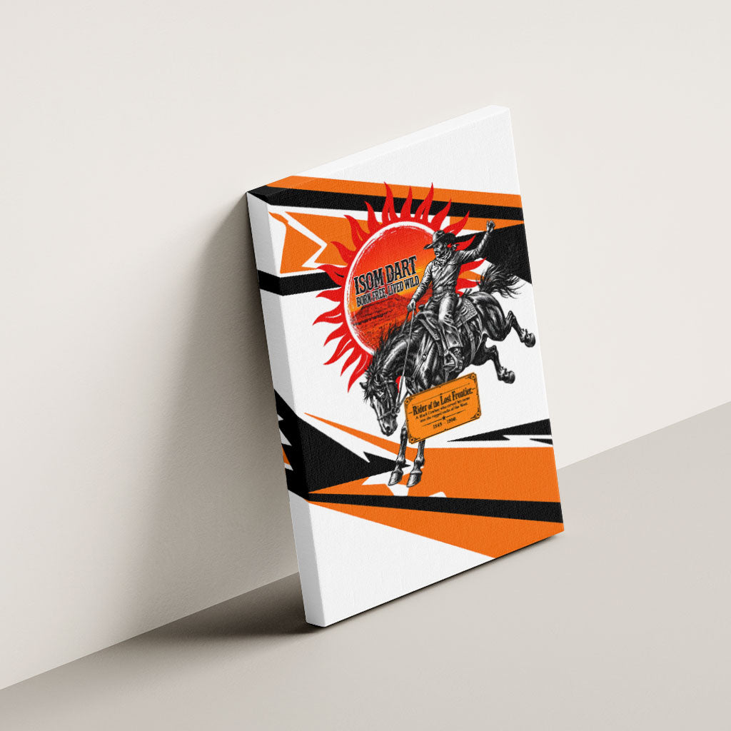 Isom Dart Black Cowboy Rider Of The Lost Frontier Canvas Wall Art Vintage Western Outlaw Graphic Illustration Wild West Legend