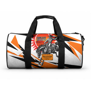 Isom Dart Black Cowboy Rider Of The Lost Frontier Duffle Bag Vintage Western Outlaw Graphic Illustration Wild West Legend