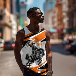 Isom Dart Black Cowboy Rider Of The Lost Frontier Men Tank Top Vintage Western Outlaw Graphic Illustration Wild West Legend