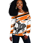 Isom Dart Black Cowboy Rider Of The Lost Frontier Off Shoulder Sweater Vintage Western Outlaw Graphic Illustration Wild West Legend