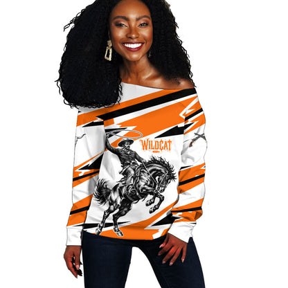 Isom Dart Black Cowboy Rider Of The Lost Frontier Off Shoulder Sweater Vintage Western Outlaw Graphic Illustration Wild West Legend