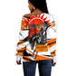 Isom Dart Black Cowboy Rider Of The Lost Frontier Off Shoulder Sweater Vintage Western Outlaw Graphic Illustration Wild West Legend
