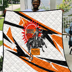 Isom Dart Black Cowboy Rider Of The Lost Frontier Quilt Vintage Western Outlaw Graphic Illustration Wild West Legend