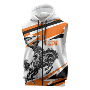 Isom Dart Black Cowboy Rider Of The Lost Frontier Sleeveless Zip Hoodie Vintage Western Outlaw Graphic Illustration Wild West Legend
