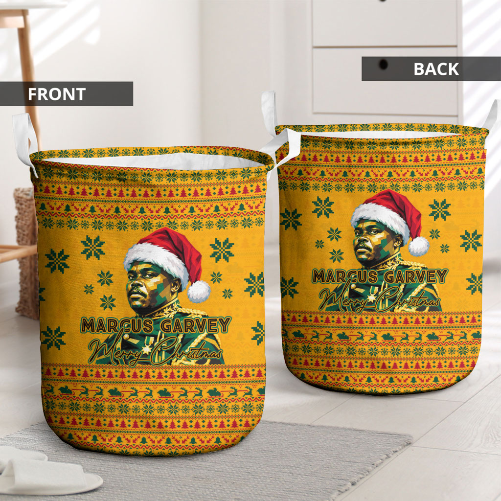 Marcus Garvey Christmas Laundry Basket Inspirational History Quote Ugly Knitted Pattern Festive