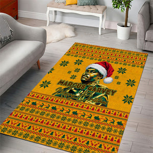 Marcus Garvey Christmas Area Rug Inspirational History Quote Ugly Knitted Pattern Festive
